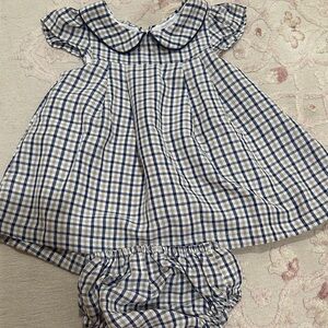 Blue and White Plaid Baby Dress with Bloomers The Oaks